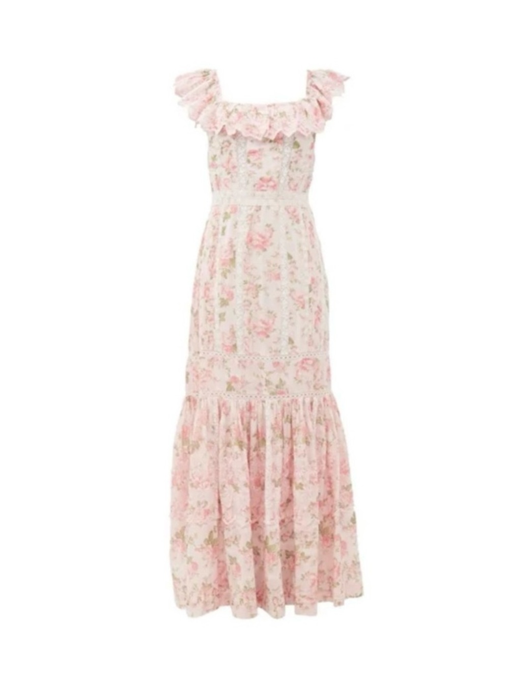 LOVESHACKFANCY Niko Dress Pink Painted Fence Size 2